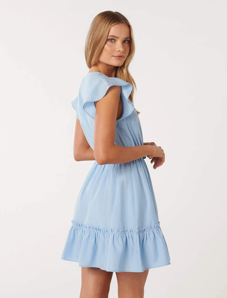 Rahnee Frill-Hem Mini Dress Light Blue - 0 to 12 Women's Day Dresses