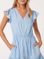 Rahnee Frill-Hem Mini Dress Light Blue - 0 to 12 Women's Day Dresses