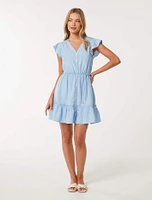 Rahnee Frill-Hem Mini Dress Light Blue - 0 to 12 Women's Day Dresses