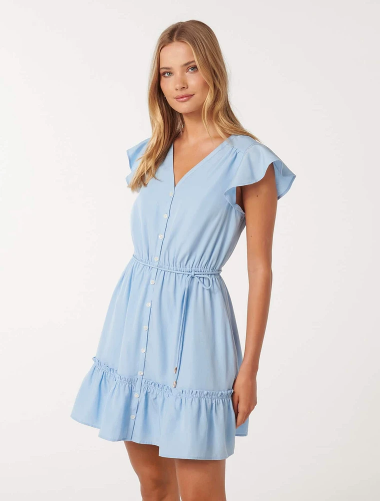 Rahnee Frill-Hem Mini Dress Light Blue - 0 to 12 Women's Day Dresses