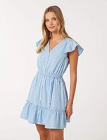 Rahnee Frill-Hem Mini Dress Light Blue - 0 to 12 Women's Day Dresses