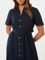 Georgia Midi Shirt Dress Navy - 0 to 12 Women's Dresses