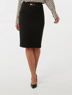 Dina Belted Pencil Skirt Black - 0 to 12 Women's Skirts