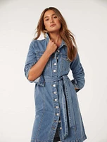 Taylor Denim Shirt Dress Mid Wash - 0 to 12 Women's Day Dresses