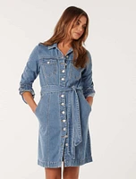 Taylor Denim Shirt Dress Mid Wash - 0 to 12 Women's Day Dresses