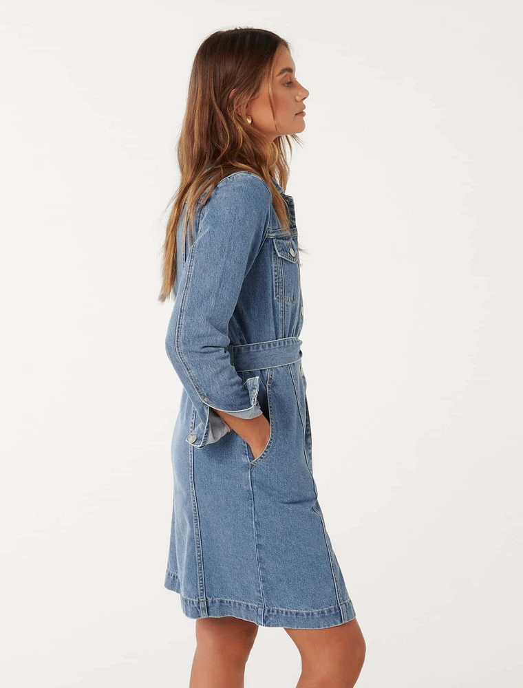 Taylor Denim Shirt Dress Mid Wash - 0 to 12 Women's Day Dresses