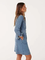 Taylor Denim Shirt Dress Mid Wash - 0 to 12 Women's Day Dresses