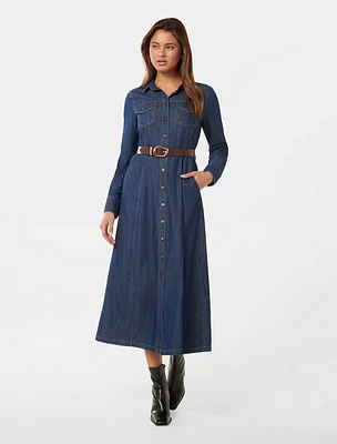 Lexi Midi Shirt Dress Mid Wash - 0 to 12 Women's Day Dresses