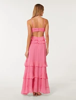 Harper Ruffle Maxi Dress Rose Pink - 0 to 12 Women's Occasion Dresses