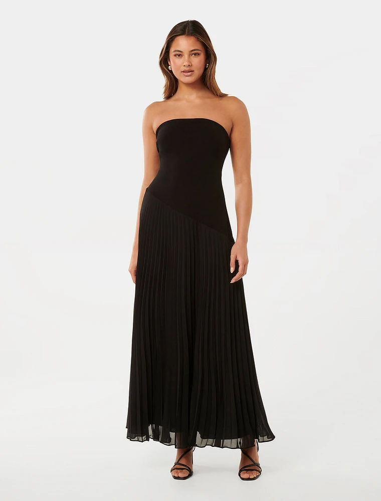 Capri Strapless Pleated Dress