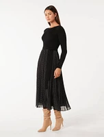 Finley Polka Dot Knit Dress Black - 0 to 12 Women's Day Dresses