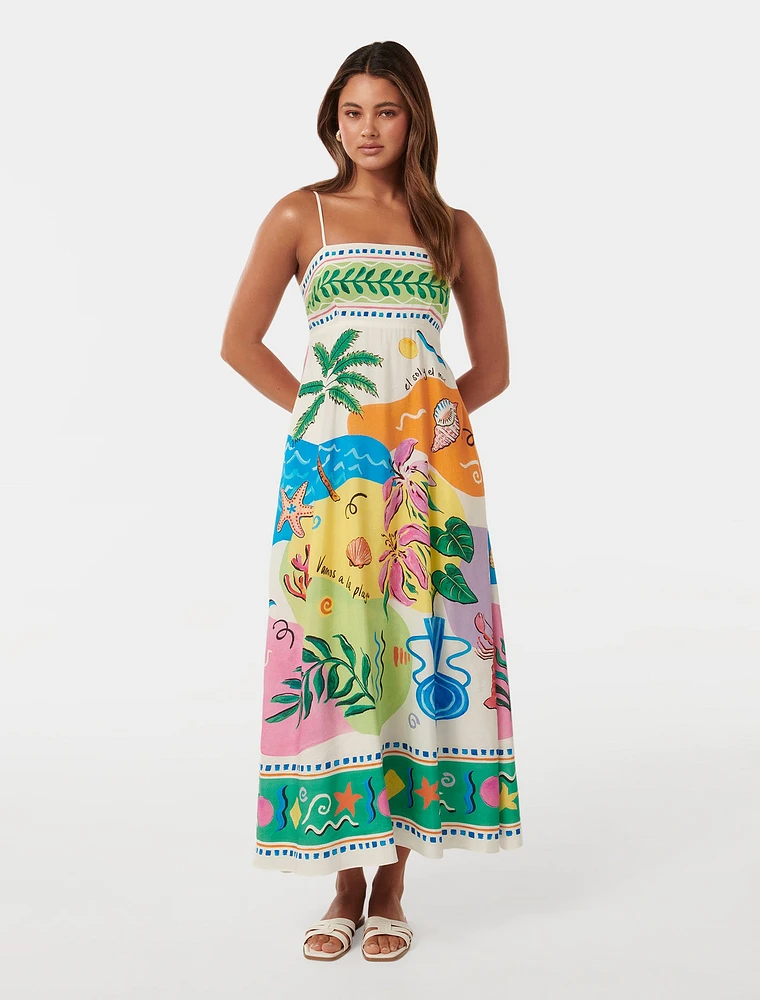 Amari Midi Dress Tropical Print – 0 to 12 Women’s Day Dresses