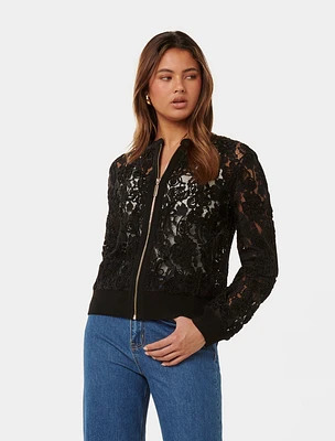 Riley Lace Bomber Jacket