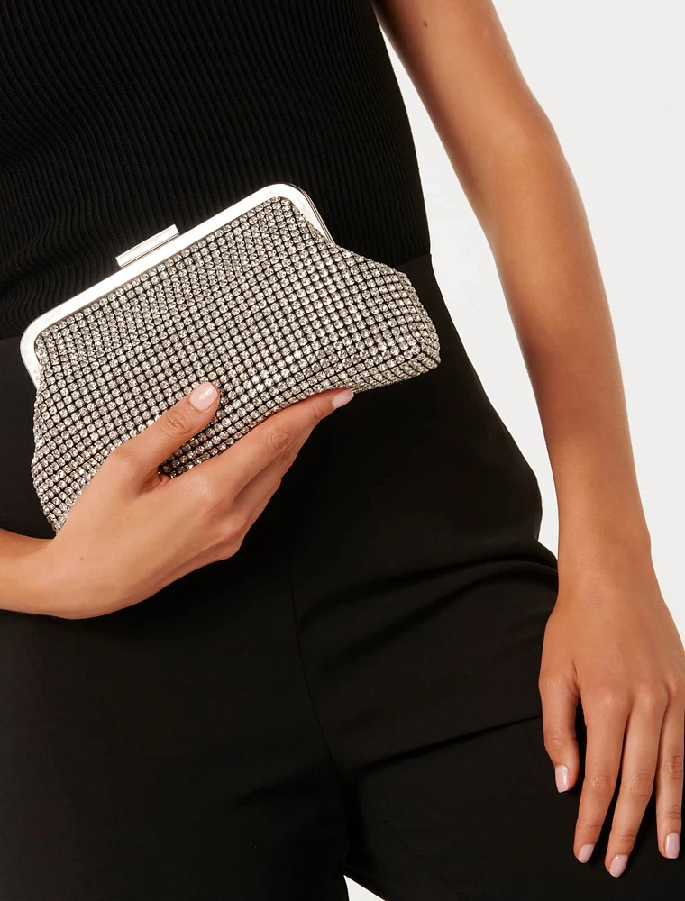 Abigail Frame Embellished Clutch - Signature