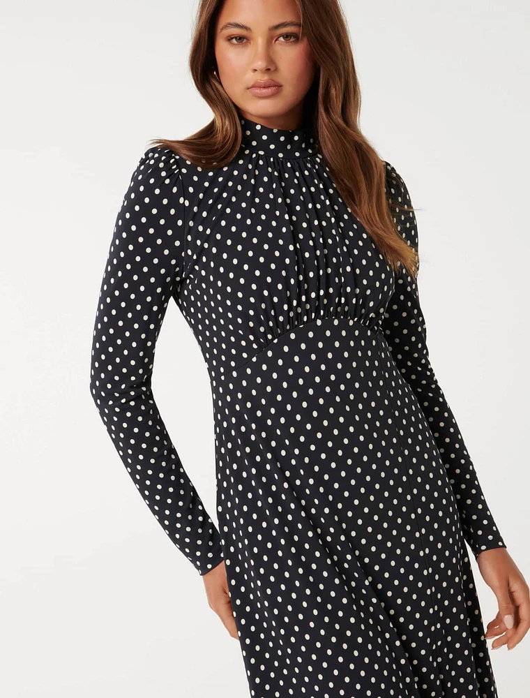 Dawson High-Neck Midi Dress