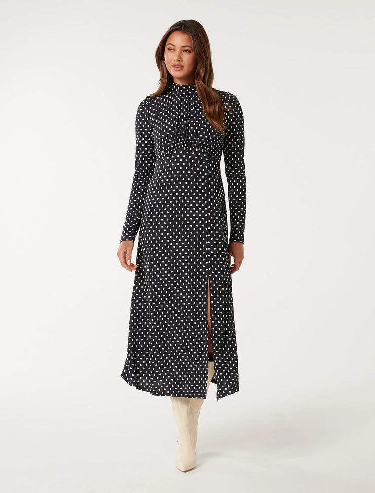 Dawson High-Neck Midi Dress Dark Spot - 0 to 12 Women's Dresses