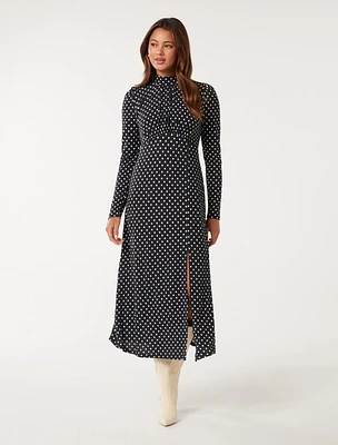 Dawson High-Neck Midi Dress Dark Spot - 0 to 12 Women's Dresses