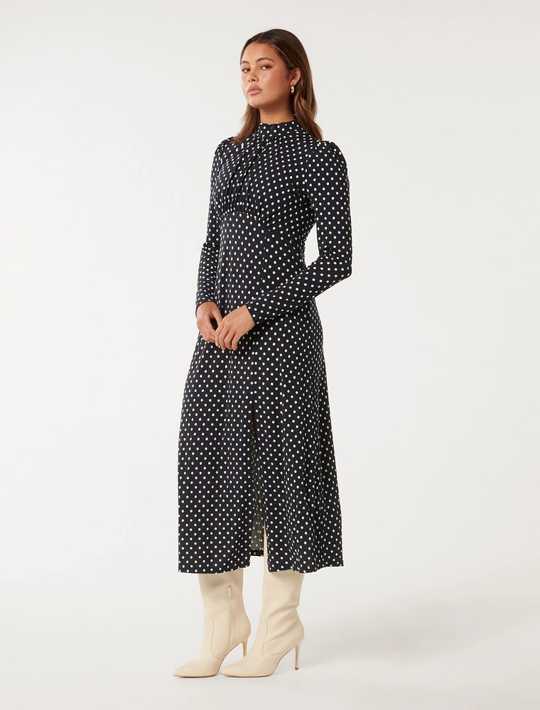 Dawson High-Neck Midi Dress