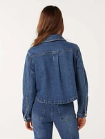 Dana Denim Shacket Mid Wash - 0 to 12 Women's Jackets