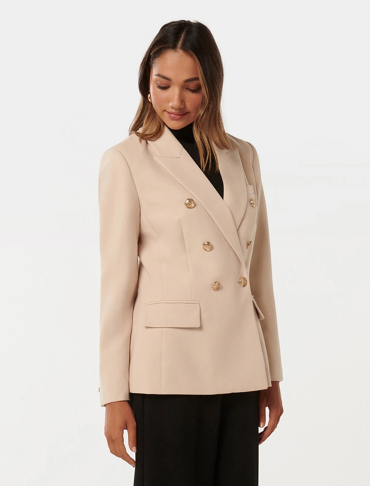 Immie Petite Double-Breasted Blazer