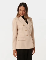 Immie Petite Double-Breasted Blazer