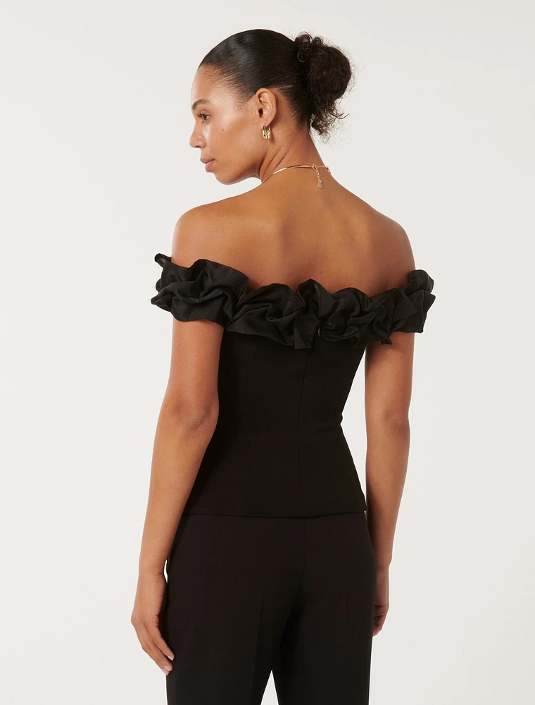 Stephanie Ruffle Crepe Bustier