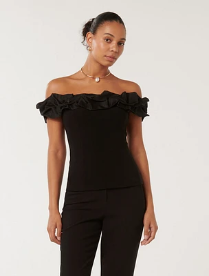 Stephanie Ruffle Crepe Bustier