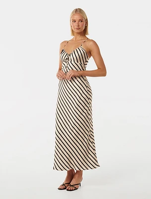 Abby Satin Stripe Midi