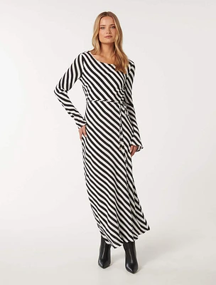 Lucia Bias Cut Dress Black/White Stripe - 0 to 12 Women's Day Dresses