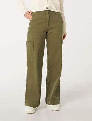 Bobbie Wide-Leg Cargo Pants Khaki - 0 to 12 Women's