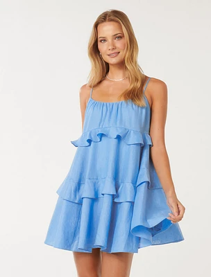 Sollo Tiered Mini Dress Light Blue - 0 to 12 Women's Dresses