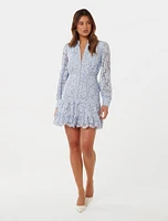 Evie Lace Mini Dress in Light Blue - Size 0 to 12 - Women's Mini Dresses