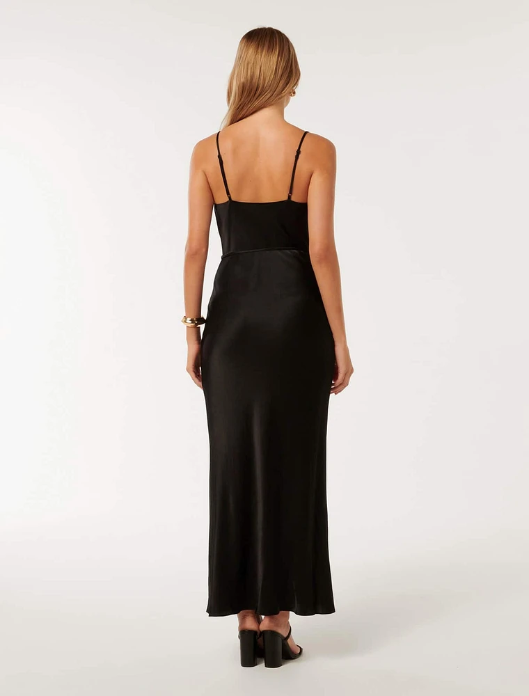 Lucy Satin Cowl Maxi Dress