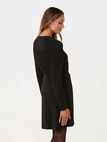 Karina Petite L/S Polo Knit Dress