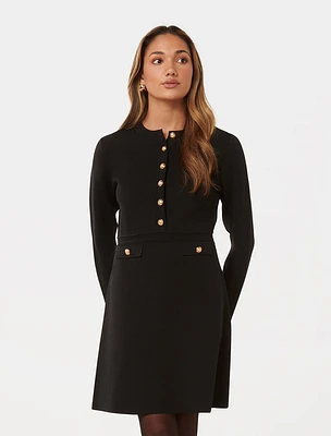 Karina Petite L/S Polo Knit Dress