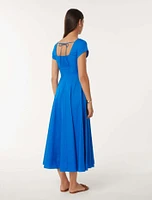 Raleigh Cap-Sleeve Dress Blue - 0 to 12 Women's Day Dresses