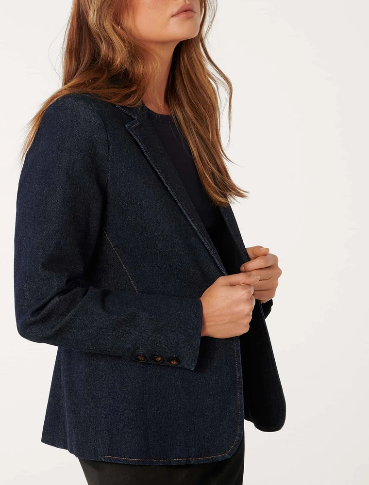 Florence Denim Blazer Dark Wash - 0 to 12 Women's Blazers