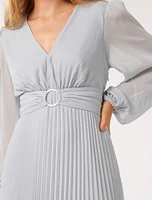 Rosalina Petite Ring-Front Midi Dress