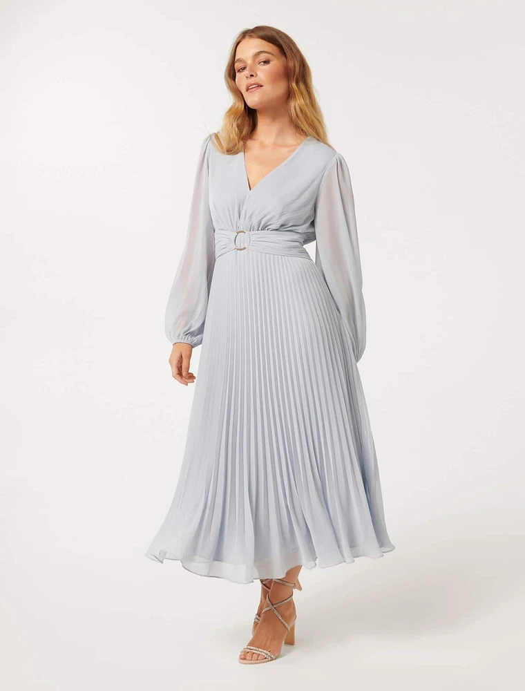 Rosalina Petite Ring-Front Midi Dress