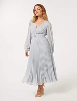 Rosalina Petite Ring-Front Midi Dress Light Blue - 0 to 12 Women's Dresses