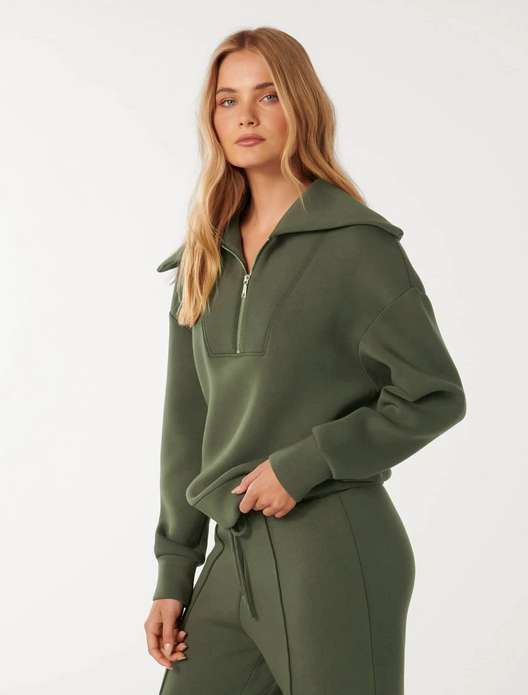 Tiana Lounge Zip-Front Sweatshirt