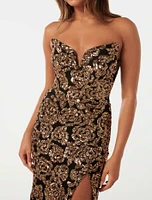 Chrissy Strapless Gown Black/Gold - 0 to 12 Women's Occasion Dresses