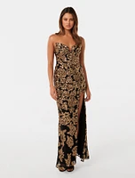 Chrissy Strapless Gown Black/Gold - 0 to 12 Women's Occasion Dresses