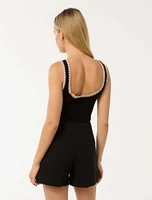 Sofia Crochet Trim Knit Tank Top