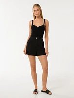 Sofia Crochet Trim Knit Tank Top