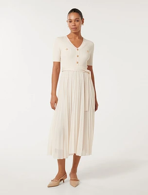 Veronica Pleated Midi Dress
