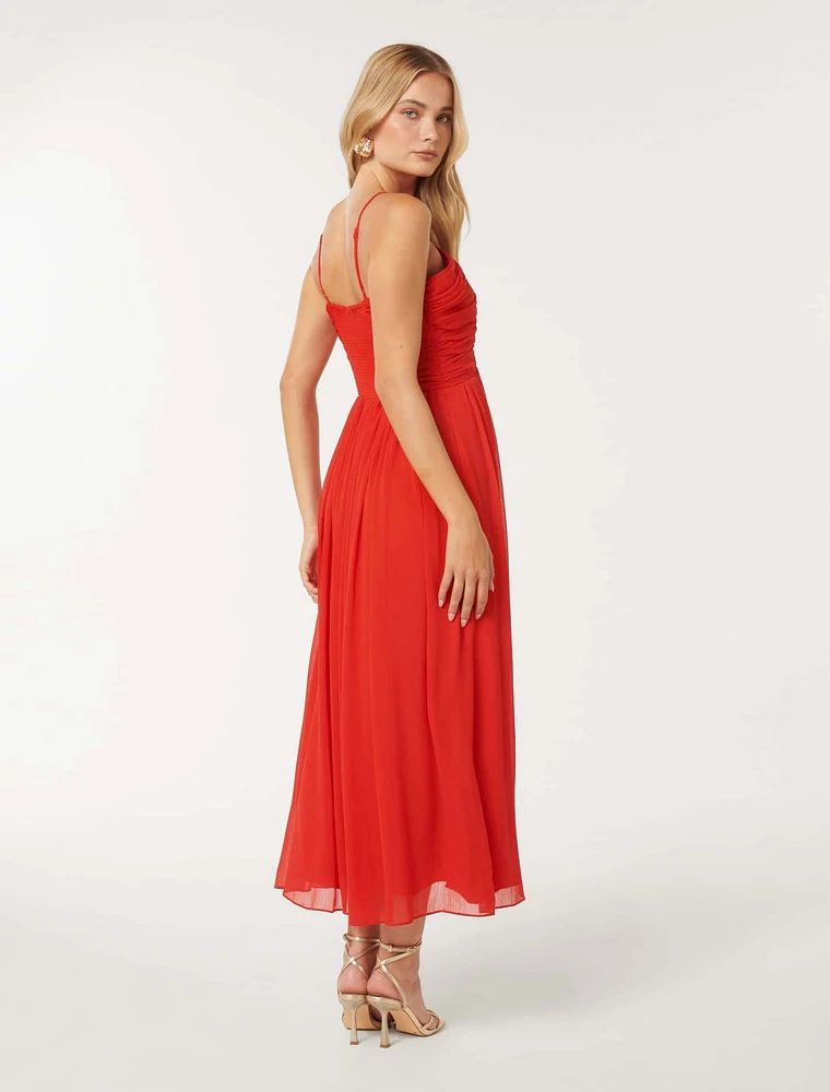 Nakita Ruched-Bodice Maxi Dress Red - 0 to 12 Women's Occasion Dresses