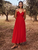 Nakita Ruched-Bodice Maxi Dress Red - 0 to 12 Women's Occasion Dresses