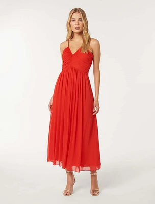 Nakita Ruched-Bodice Maxi Dress Red - 0 to 12 Women's Occasion Dresses