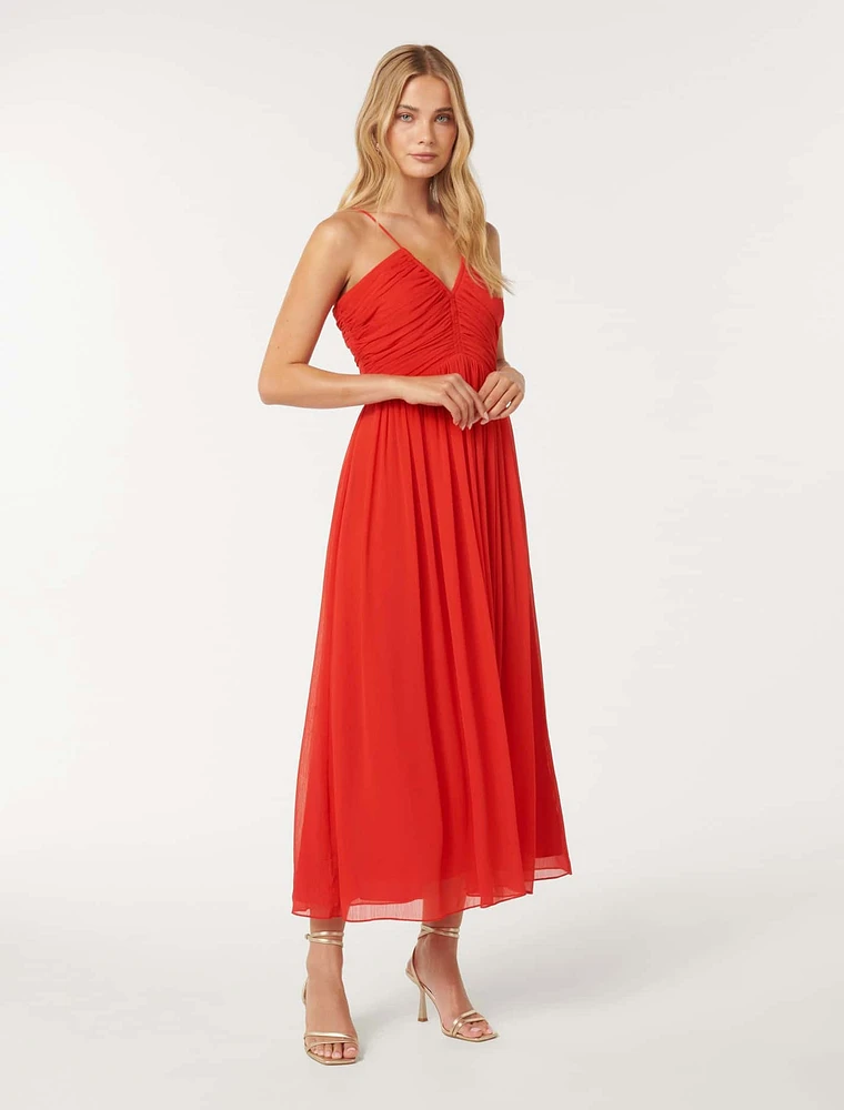 Nakita Ruched-Bodice Maxi Dress